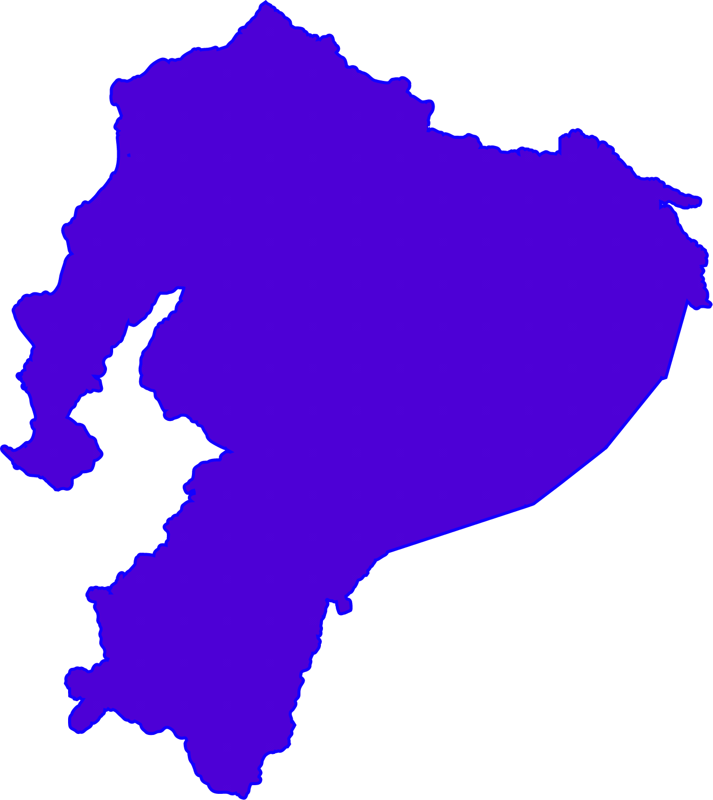 Mapa Ecuador azul